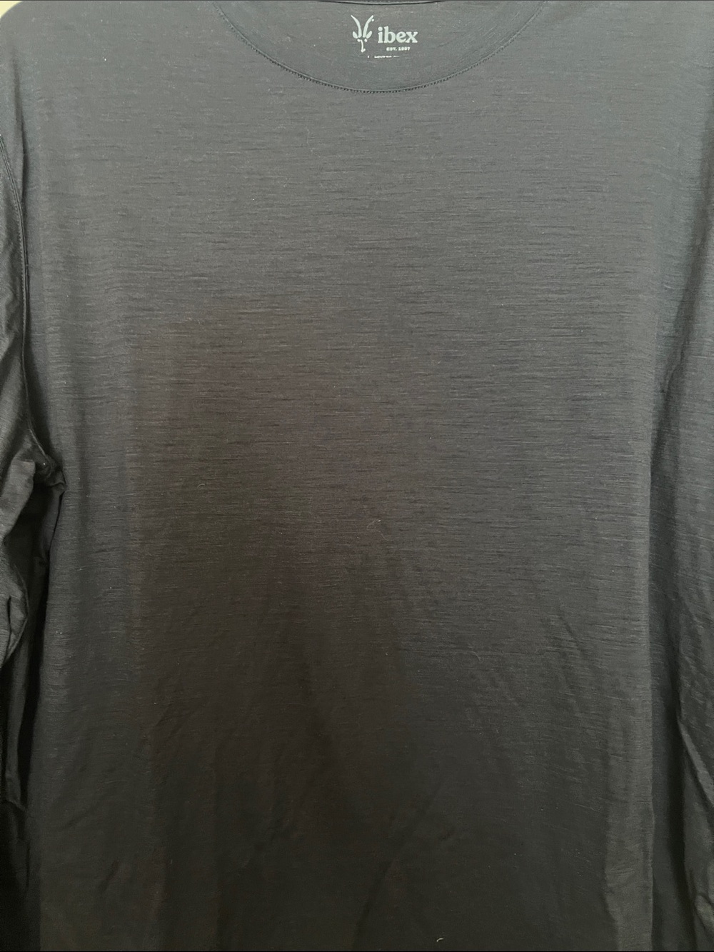 ibex Men's Long Sleeve Crew Neck Tee - Black